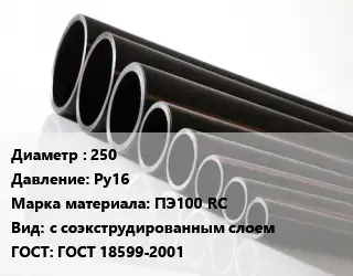 Труба полиэтиленовая 250 Ру16 ПЭ100 RC с соэкструдированным слоем ГОСТ: ГОСТ 18599-2001